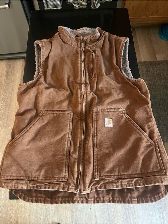 Carhartt Jackets & Blazers - Carhartt Brown Sherpa-Lined Kids Vest with Front Pockets